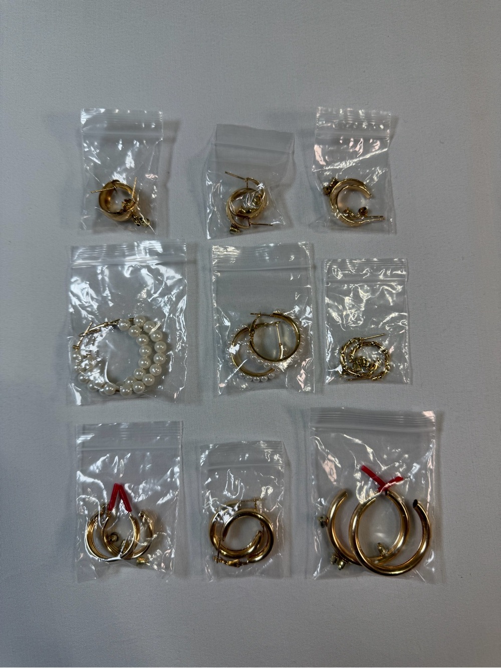 Gold-Tone Hoop Earrings Bundle – 9 Pairs